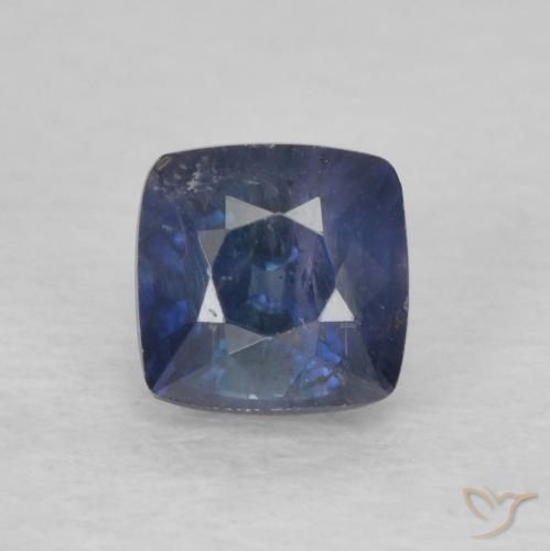 0.84ct 天然 ミッドナイトブルー サファイア, クッション, VS-SI