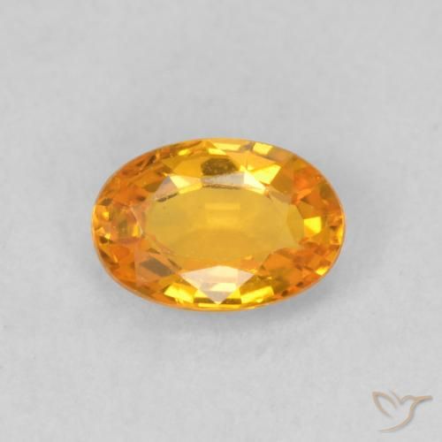 0.63ct 天然 アプリコットオレンジ サファイア, 楕円形, VVS-VS
