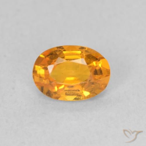 0.62ct 天然 ミディアムオレンジ サファイア, 楕円形, VVS-VS