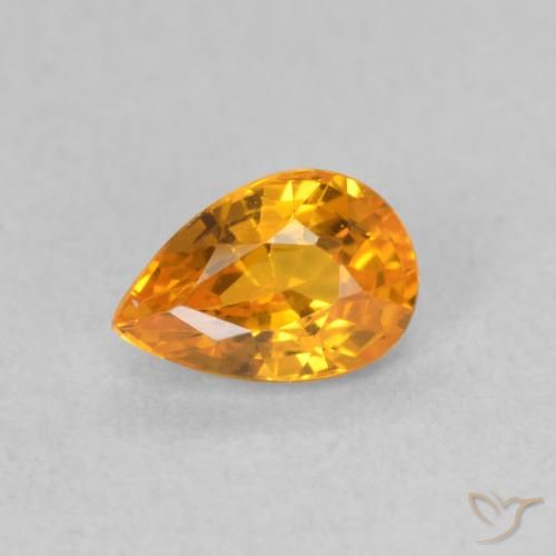 0.62ct 天然 アプリコットオレンジ サファイア, 洋梨の形, VVS-VS