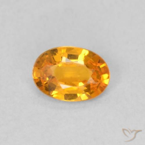 0.50ct 天然 鮮やかなオレンジ サファイア, 楕円形, VVS-VS