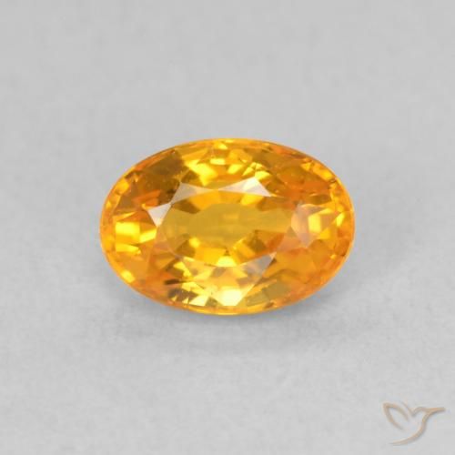 0.74ct 天然 鮮やかなオレンジ サファイア, 楕円形, VVS-VS