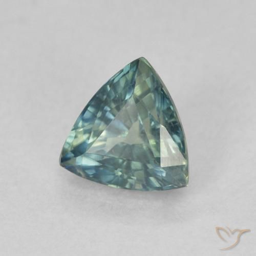 0.73カラットの天然Teal Blueサファイア、トリリオン、VS