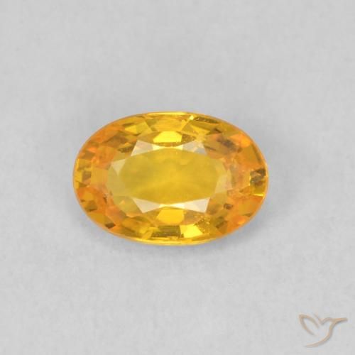 0.59ct 天然 鮮やかなオレンジ サファイア, 楕円形, VS