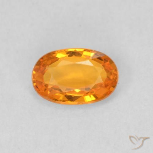 0.58ct 天然 ミディアムオレンジ サファイア, 楕円形, VVS-VS