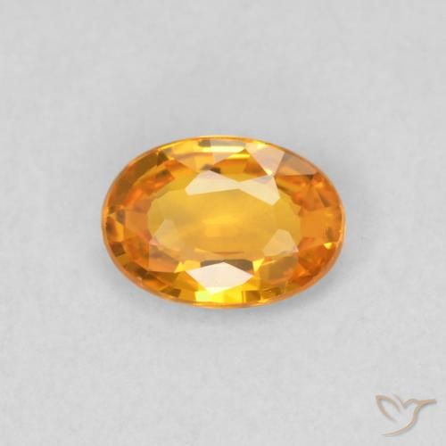 0.52ct 天然 鮮やかなオレンジ サファイア, 楕円形, VVS-VS