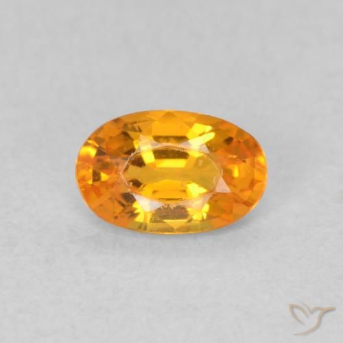 0.59ct 天然 鮮やかなオレンジ サファイア, 楕円形, VVS-VS