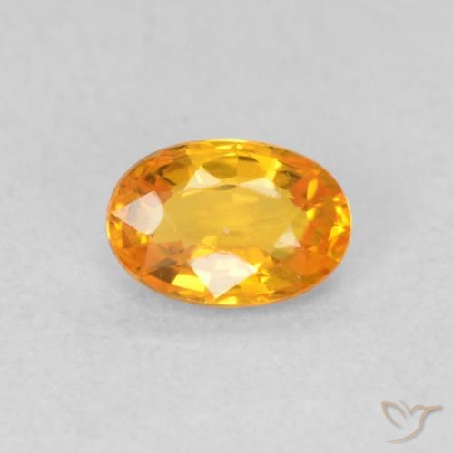 0.55ct 天然 鮮やかなオレンジ サファイア, 楕円形, VVS-VS