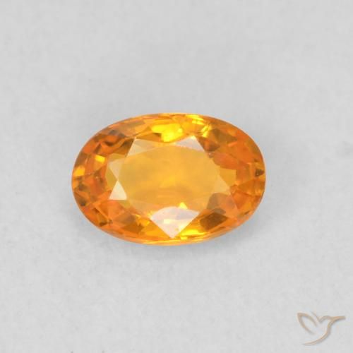 0.55ct 天然 ミディアムオレンジ サファイア, 楕円形, VVS-VS