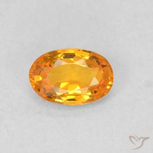 0.56ct 天然 鮮やかなオレンジ サファイア, 楕円形, VVS-VS