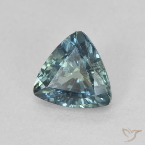 0.93カラットの天然Teal Blueサファイア、トリリオン、VS