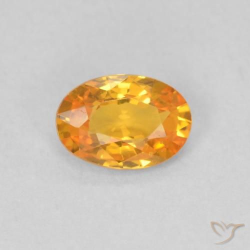 0.51ct 天然 アプリコットオレンジ サファイア, 楕円形, VVS-VS