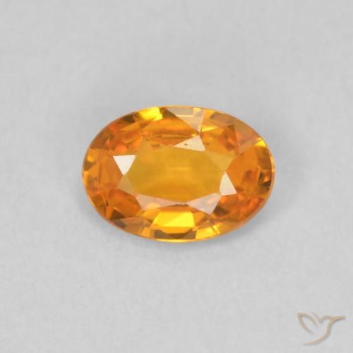 0.49ct 天然 鮮やかなオレンジ サファイア, 楕円形, VVS-VS