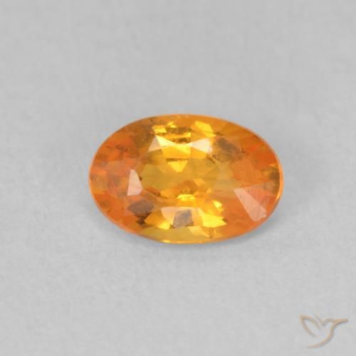 0.55ct 天然 鮮やかなオレンジ サファイア, 楕円形, VVS-VS