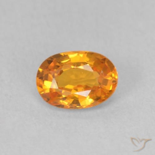 0.57ct 天然 鮮やかなオレンジ サファイア, 楕円形, VVS-VS