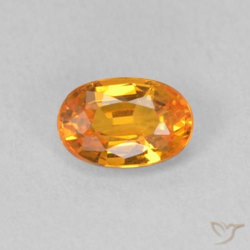 0.64ct 天然 ミディアムオレンジ サファイア, 楕円形, VVS