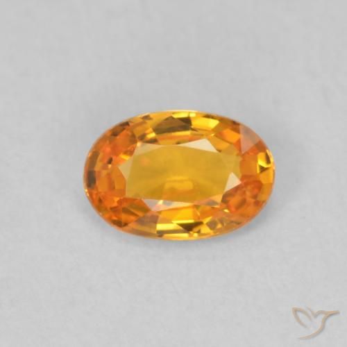 0.51ct 天然 鮮やかなオレンジ サファイア, 楕円形, VVS
