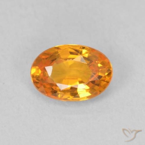 0.66ct 天然 鮮やかなオレンジ サファイア, 楕円形, VVS