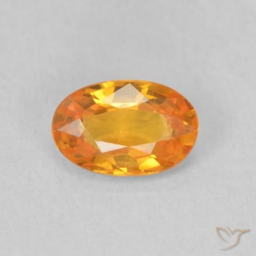 0.55ct 天然 鮮やかなオレンジ サファイア, 楕円形, VVS