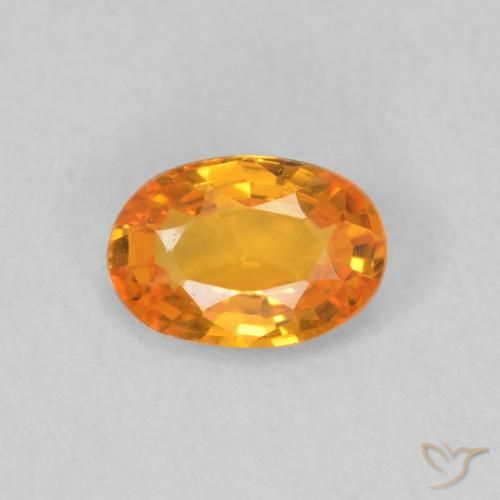 0.53ct 天然 鮮やかなオレンジ サファイア, 楕円形, VVS