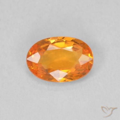 0.52ct 天然 アプリコットオレンジ サファイア, 楕円形, VVS