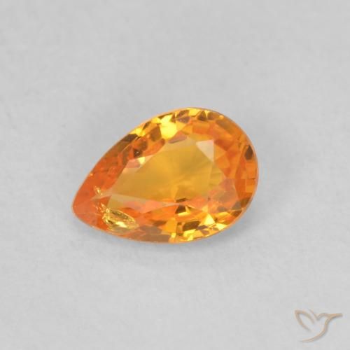 0.51ct 天然 アプリコットオレンジ サファイア, 洋梨の形, VS