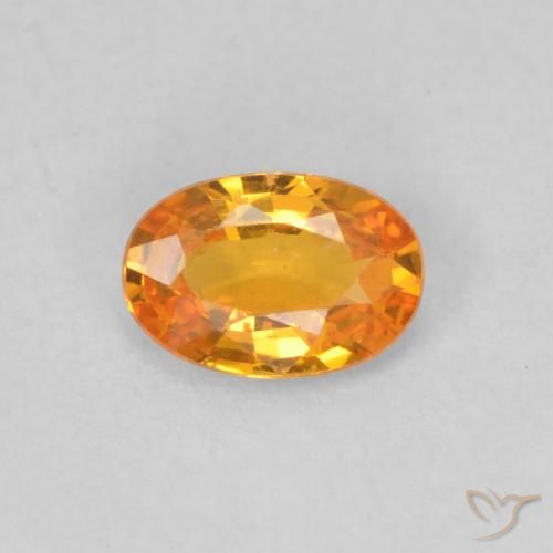 0.49ct 天然 アプリコットオレンジ サファイア, 楕円形, VS