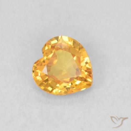 0.39カラットの天然Medium Dark-Goldenサファイア、心臓、VS