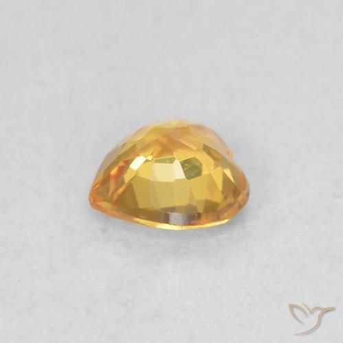 0.39カラットの天然Medium Dark-Goldenサファイア、心臓、VS