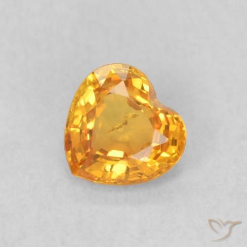 0.44ct 天然 鮮やかなオレンジ サファイア, 心臓, VS