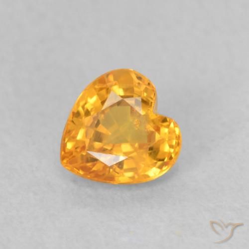 0.50ct 天然 鮮やかなオレンジ サファイア, 心臓, VS