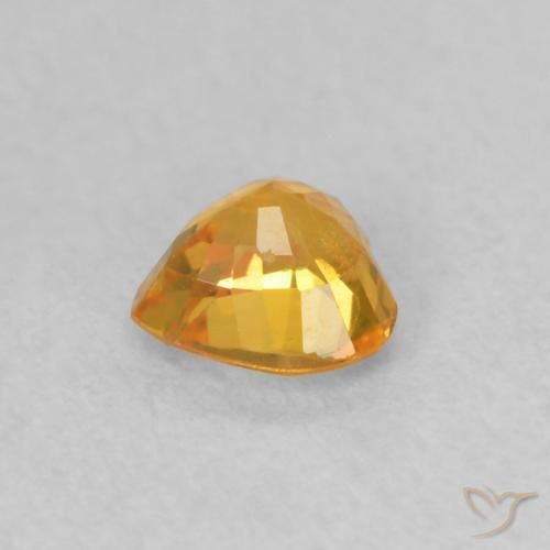 0.50カラットの天然鮮やかなオレンジサファイア、心臓、VS
