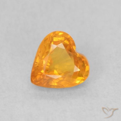 0.48ct 天然 ミディアムオレンジ サファイア, 心臓, VS