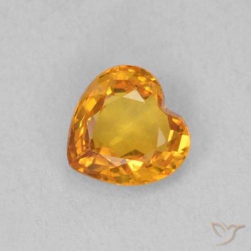 0.43ct 天然 アプリコットオレンジ サファイア, 心臓, VS