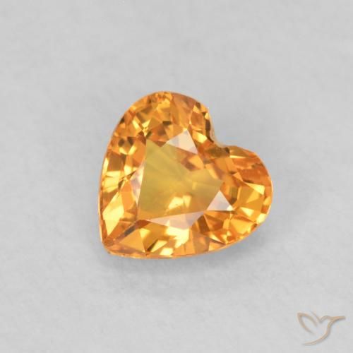 0.49ct 天然 鮮やかなオレンジ サファイア, 心臓, VS
