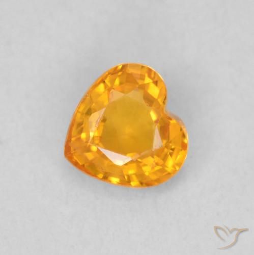 0.44ct 天然 鮮やかなオレンジ サファイア, 心臓, VS