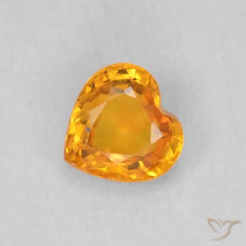0.48ct 天然 鮮やかなオレンジ サファイア, 心臓, VS