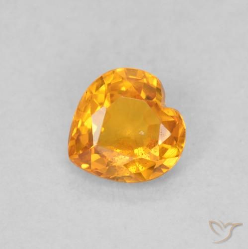 0.40ct 天然 濃いオレンジ サファイア, 心臓, VS
