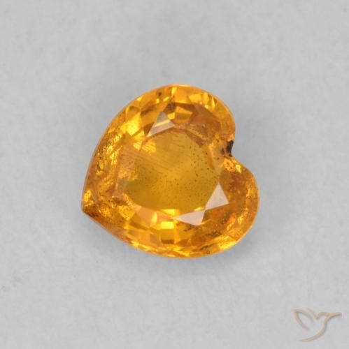 0.47ct 天然 ハニーオレンジ サファイア, 心臓, VS