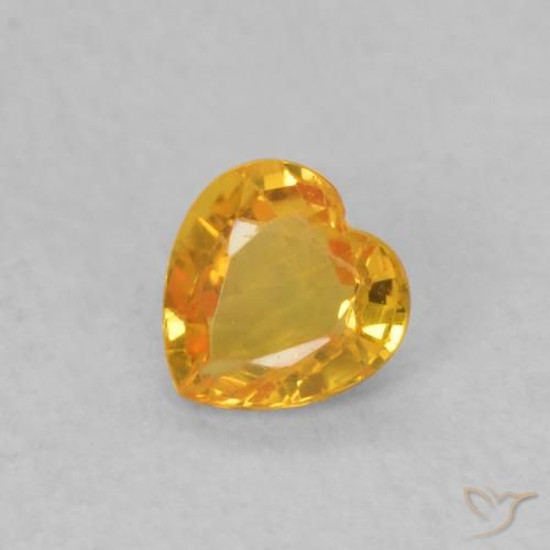 0.32ct 天然 ミディアムオレンジ サファイア, 心臓, VS