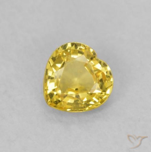 0.39ct 天然 トスカーナイエロー サファイア, 心臓, VS