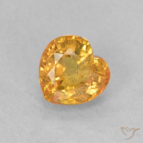 0.54ct 天然 鮮やかなオレンジ サファイア, 心臓, VS