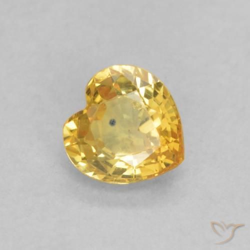 0.49ct 天然 ゴールド サファイア, 心臓, VS