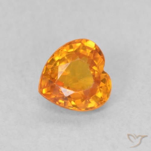 0.54ct 天然 ミディアムオレンジ サファイア, 心臓, VS
