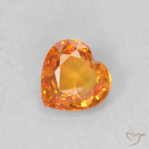 0.42ct 天然 鮮やかなオレンジ サファイア, 心臓, VS
