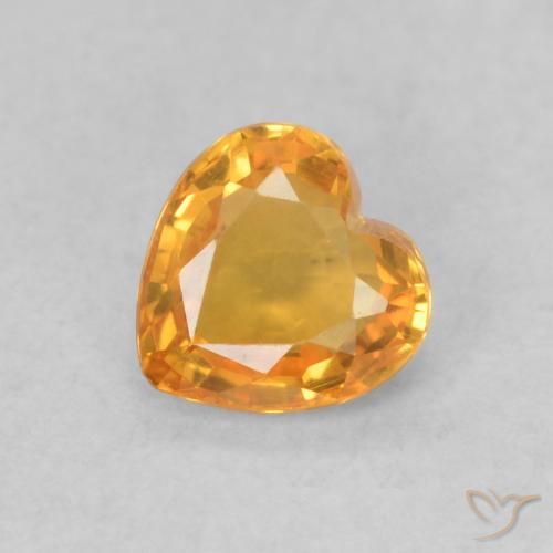 0.45ct 天然 アプリコットオレンジ サファイア, 心臓, VVS-VS