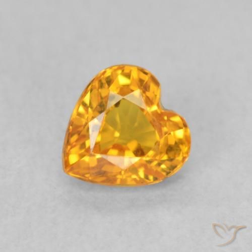 0.55ct 天然 アプリコットオレンジ サファイア, 心臓, VVS-VS