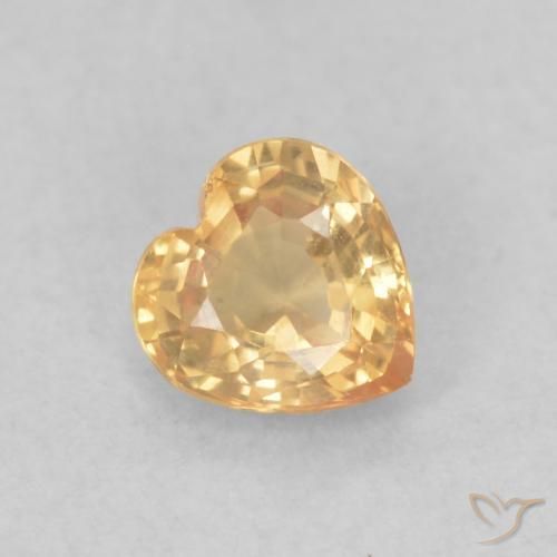 0.44ct 天然 ゴールド サファイア, 心臓, VVS-VS