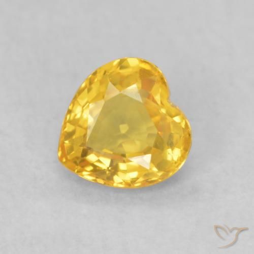 0.44ct 天然 ミディアムゴールデン サファイア, 心臓, VVS-VS