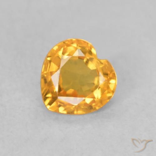 0.40ct 天然 オレンジゴールド サファイア, 心臓, VVS-VS